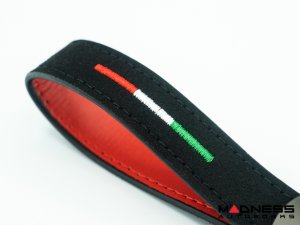 Keychain - Leather - Alfa Romeo Crest + Italian Flag